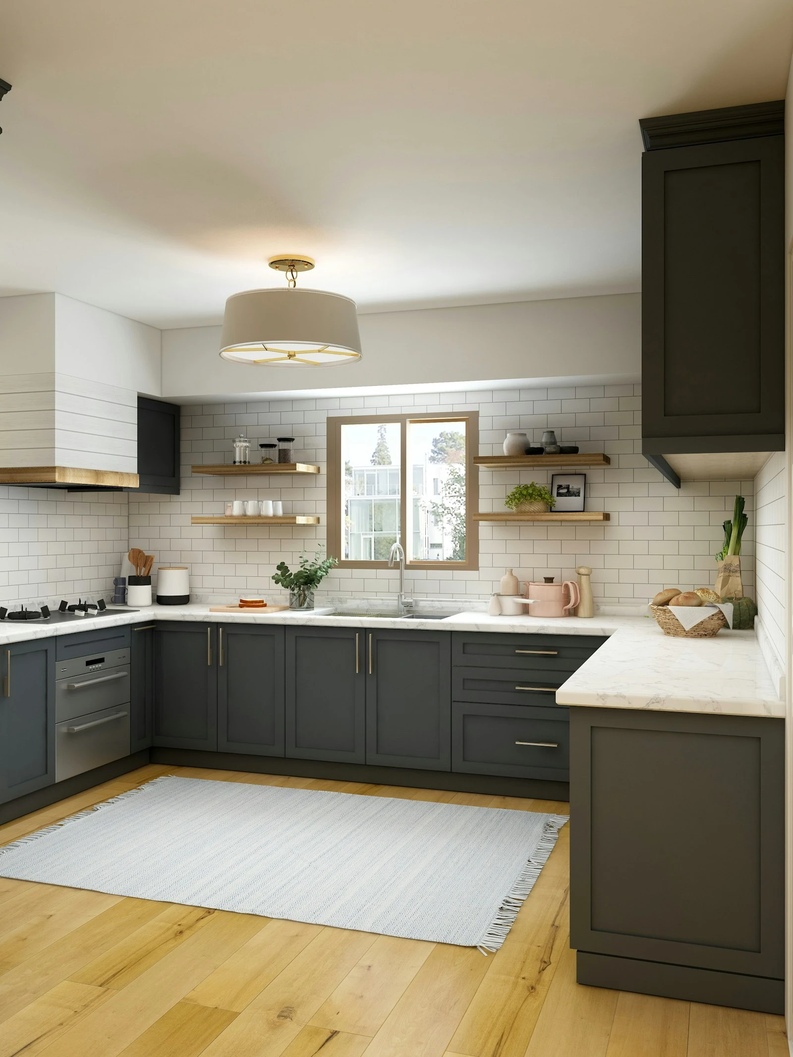 Bright kitchen inside a finished single-storey rear extension